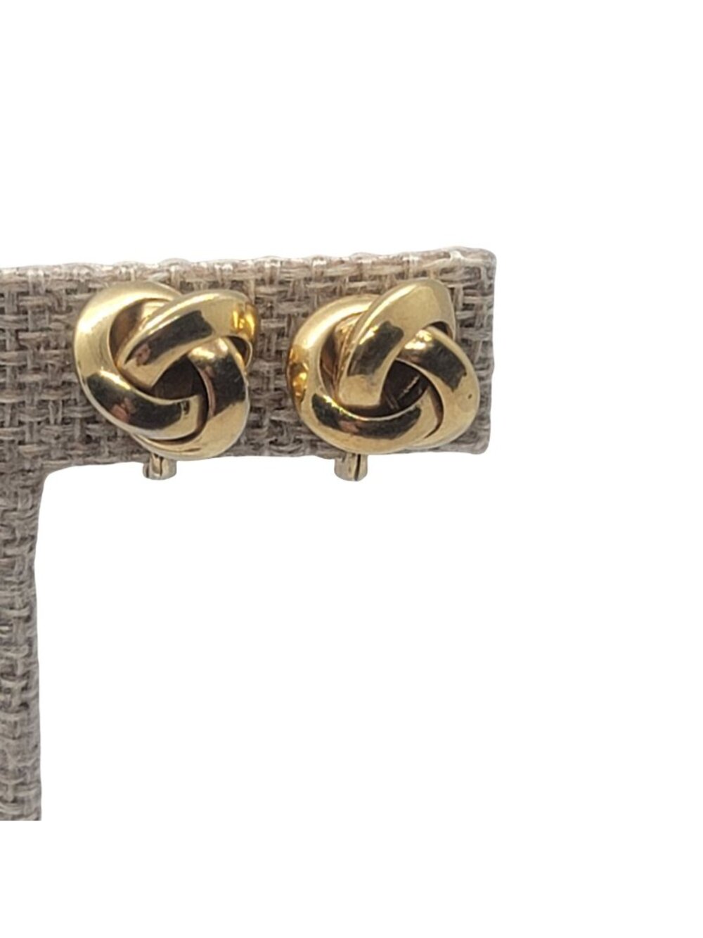Gold-Tone Vintage 1980's Twisted Knot Clip-On Earrings By Monet Polished Finish
